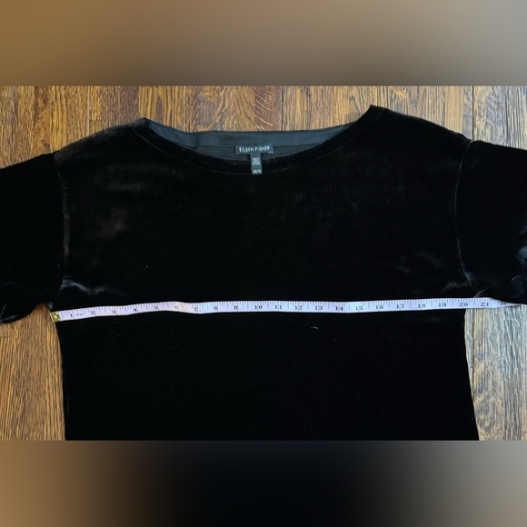 EILEEN FISHER Velvet Short Sleeve Sheath Dress in Black Size Extra Small - Picture 5 of 8